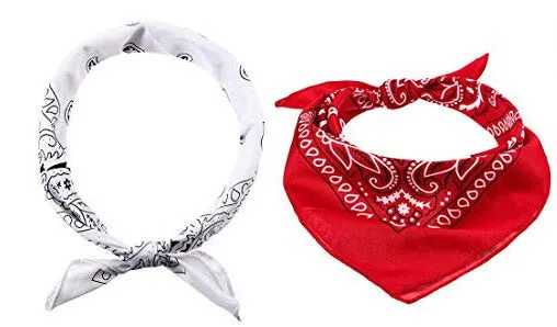 12 Pcs Novelty Cowboy Bandana Hip-Hop Headband Scarf Head Wrap Wristband