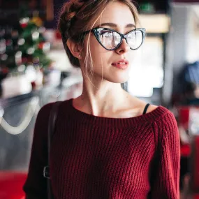 1950's Vintage Mod Fashion Cat Eye Clear Lens Glasses
