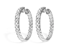 3.69ctw Diamond Hoop Earrings