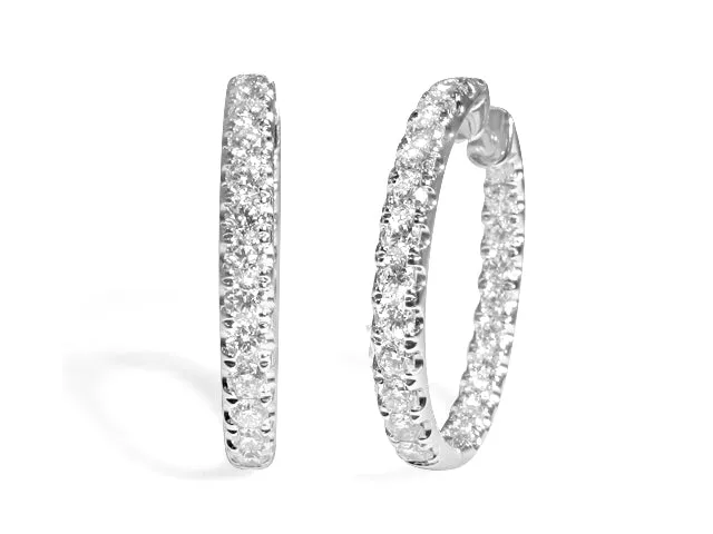 3.69ctw Diamond Hoop Earrings