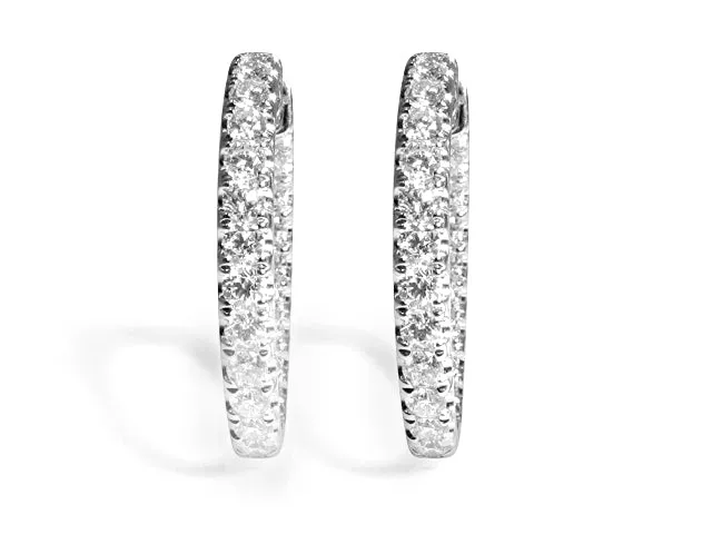 3.69ctw Diamond Hoop Earrings