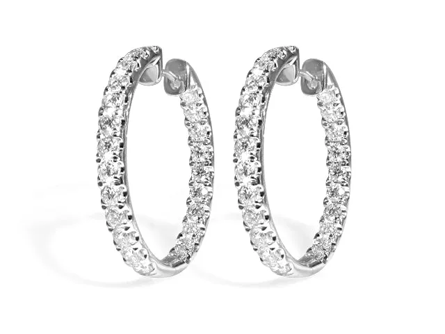 3.69ctw Diamond Hoop Earrings