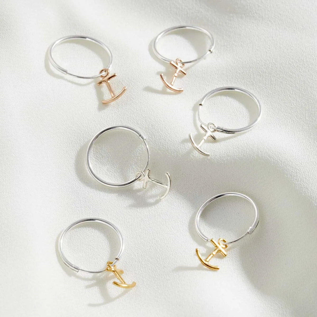 Anchor Hoop Earrings