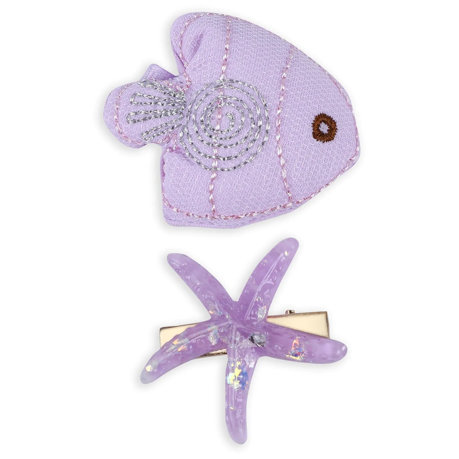 Asteria Bows Hair Clips Set 8 Pcs - Purple