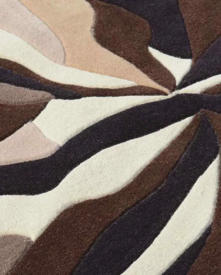 Brown Broken Rock Hand Tufted Wool Carpet