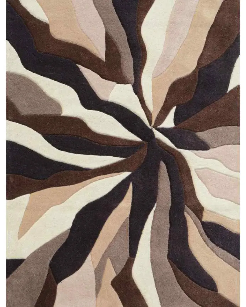 Brown Broken Rock Hand Tufted Wool Carpet