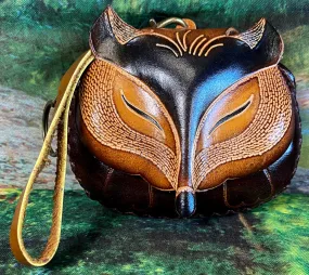 Brown Fox Leather Wristlet