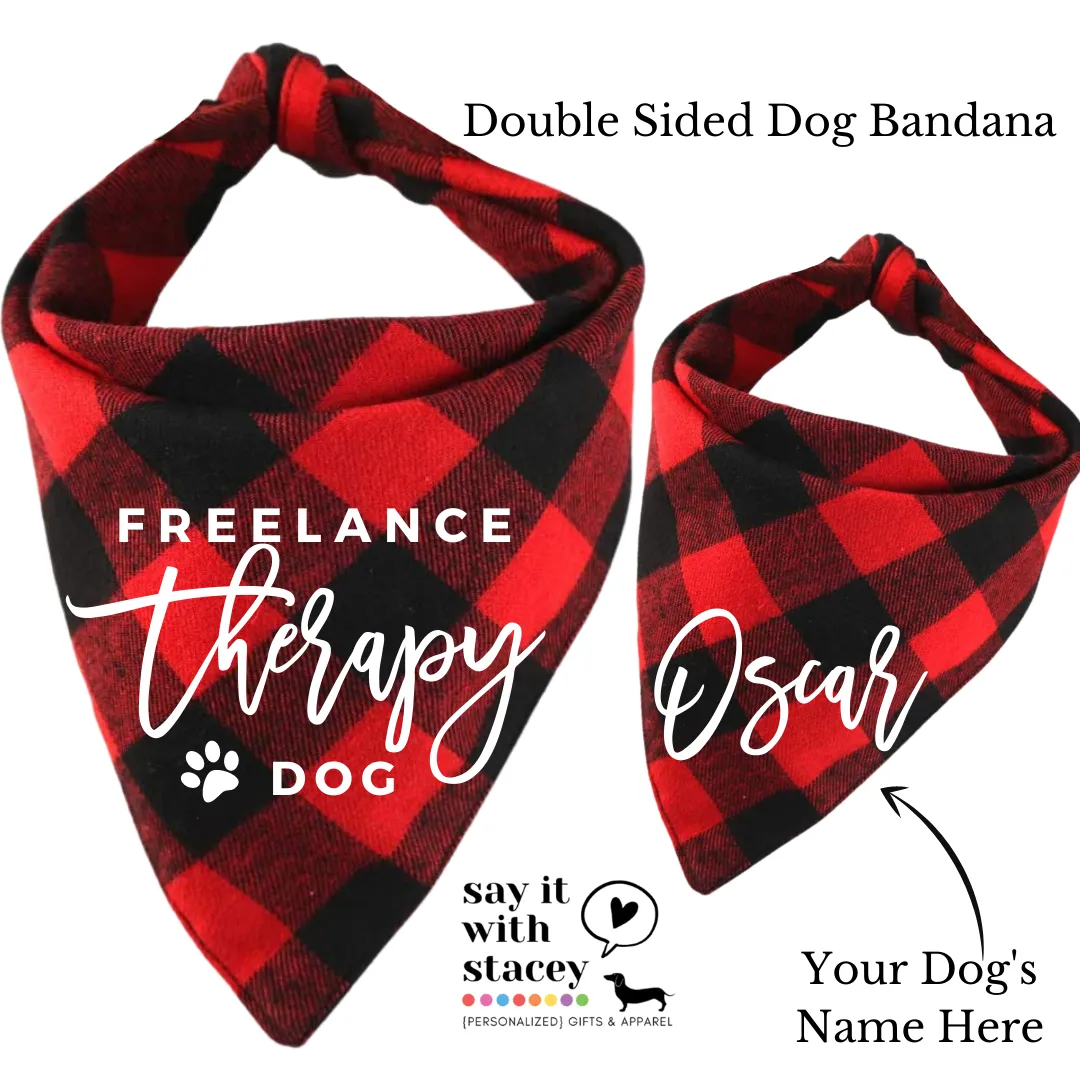 Buffalo Plaid Bandana {Choose your saying}   Personalized Double Sided