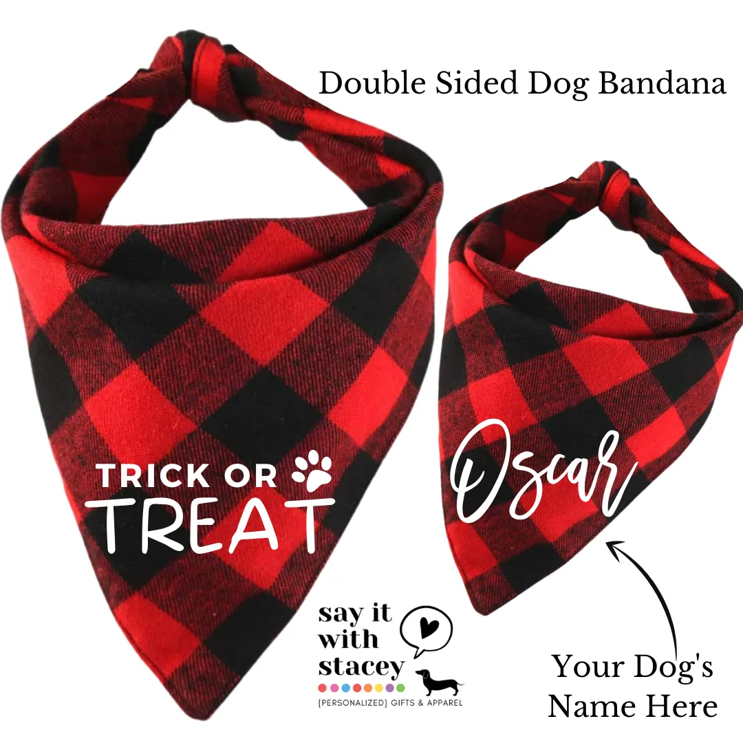 Buffalo Plaid Bandana {Choose your saying}   Personalized Double Sided