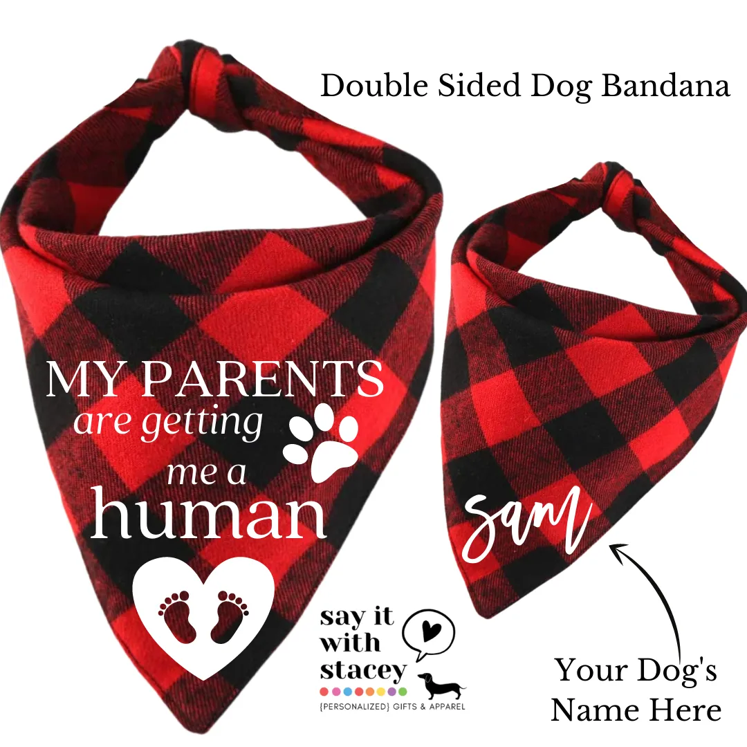 Buffalo Plaid Bandana {Choose your saying}   Personalized Double Sided