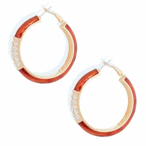 Burgundy and Gold Rhinestone Hoop Earrings: Your New Go-To Accessory