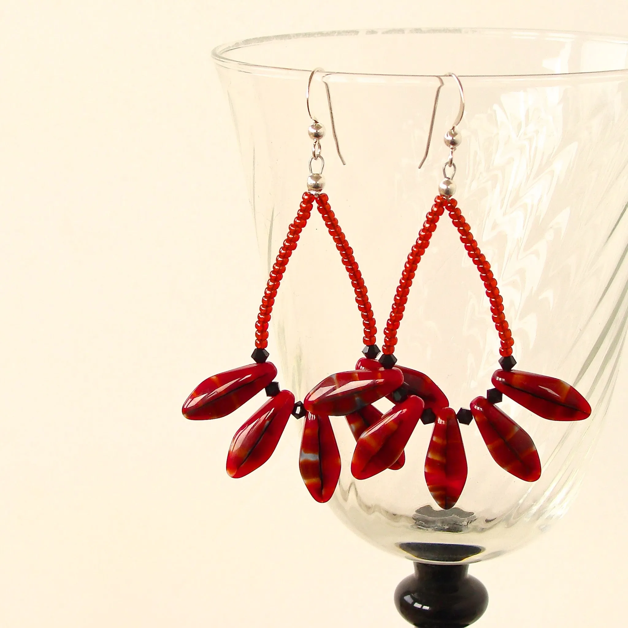 Caia: Large Red Earrings