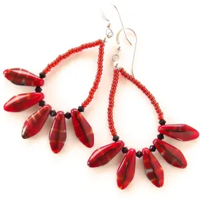 Caia: Large Red Earrings