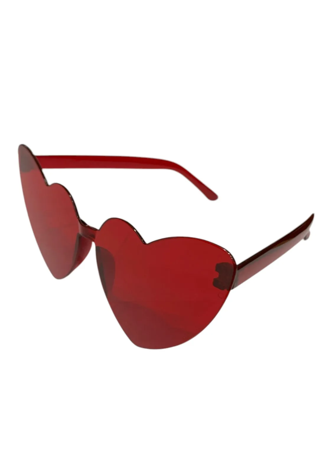 Cherry Red Retro Rimless Heart Glasses
