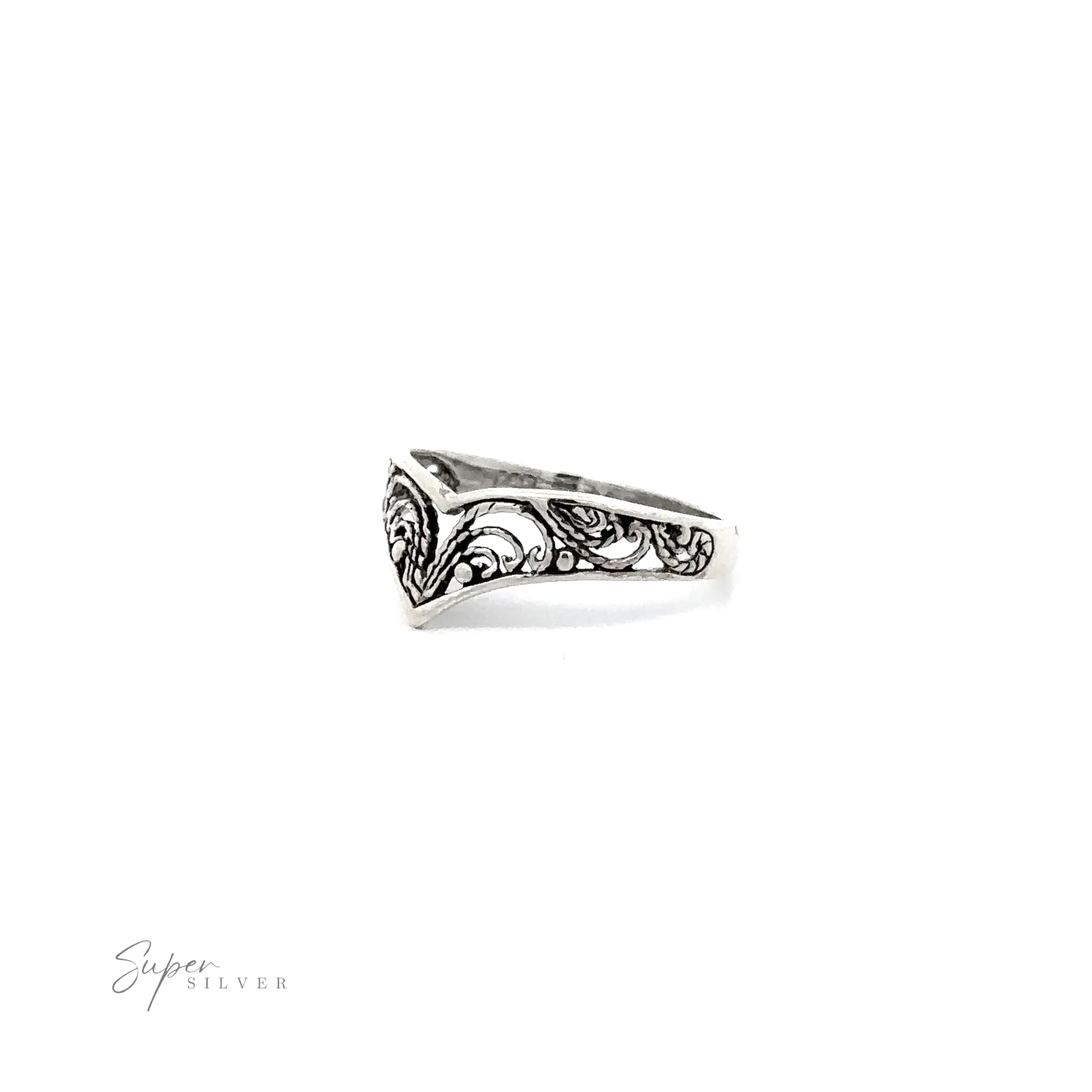 Chevron Rings With Filigree Design