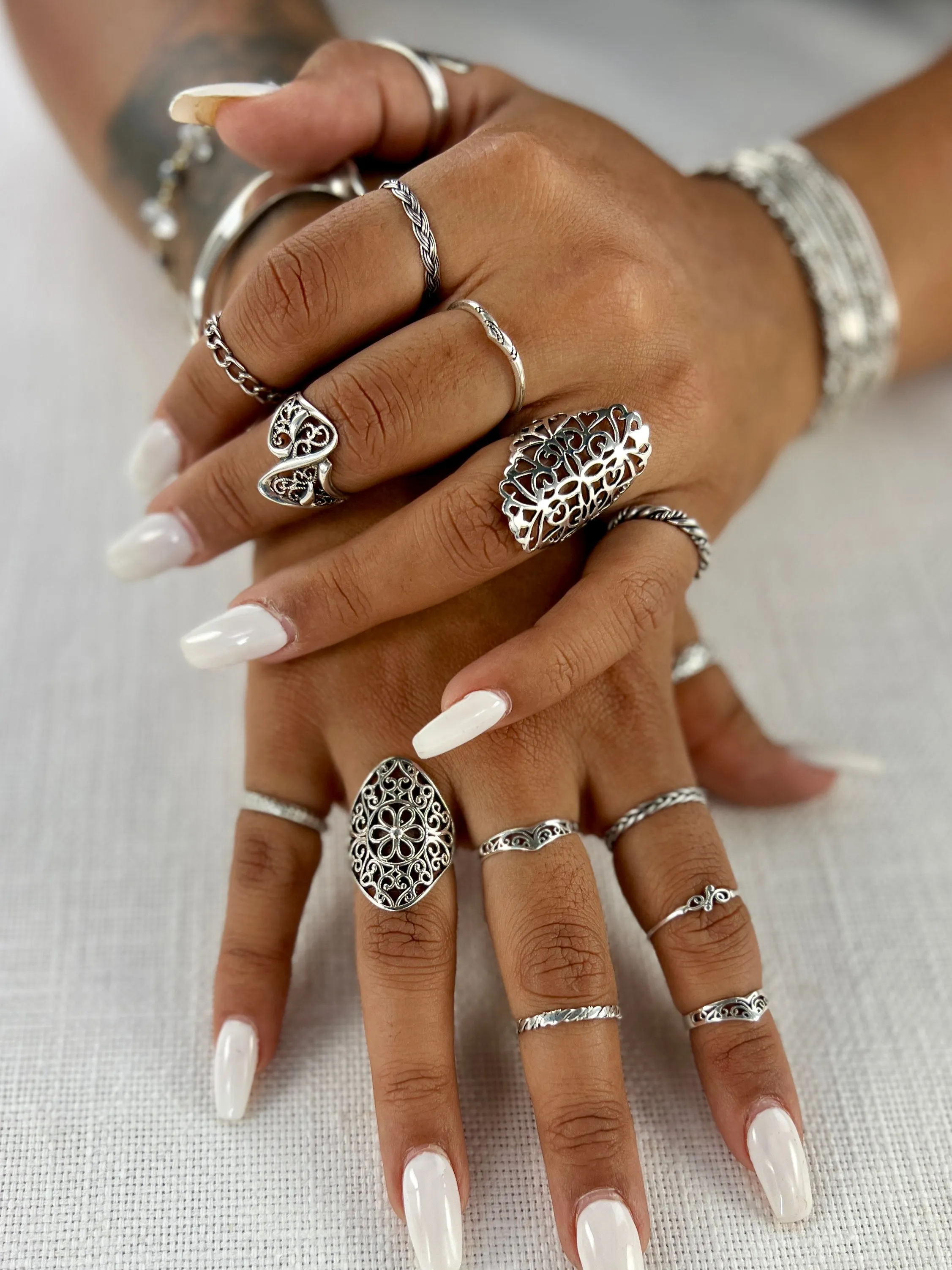 Chevron Rings With Filigree Design