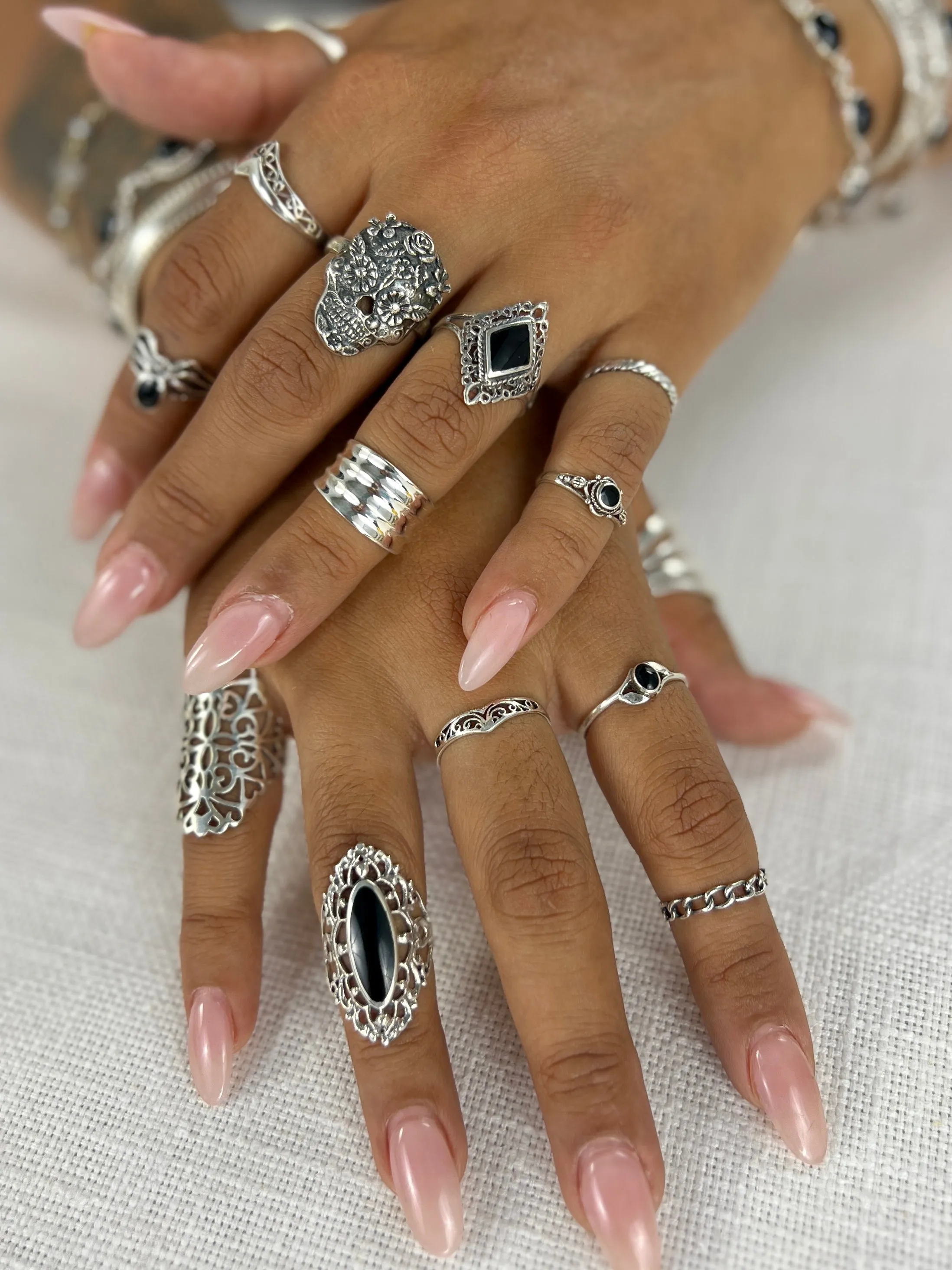 Chevron Rings With Filigree Design