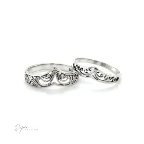 Chevron Rings With Filigree Design