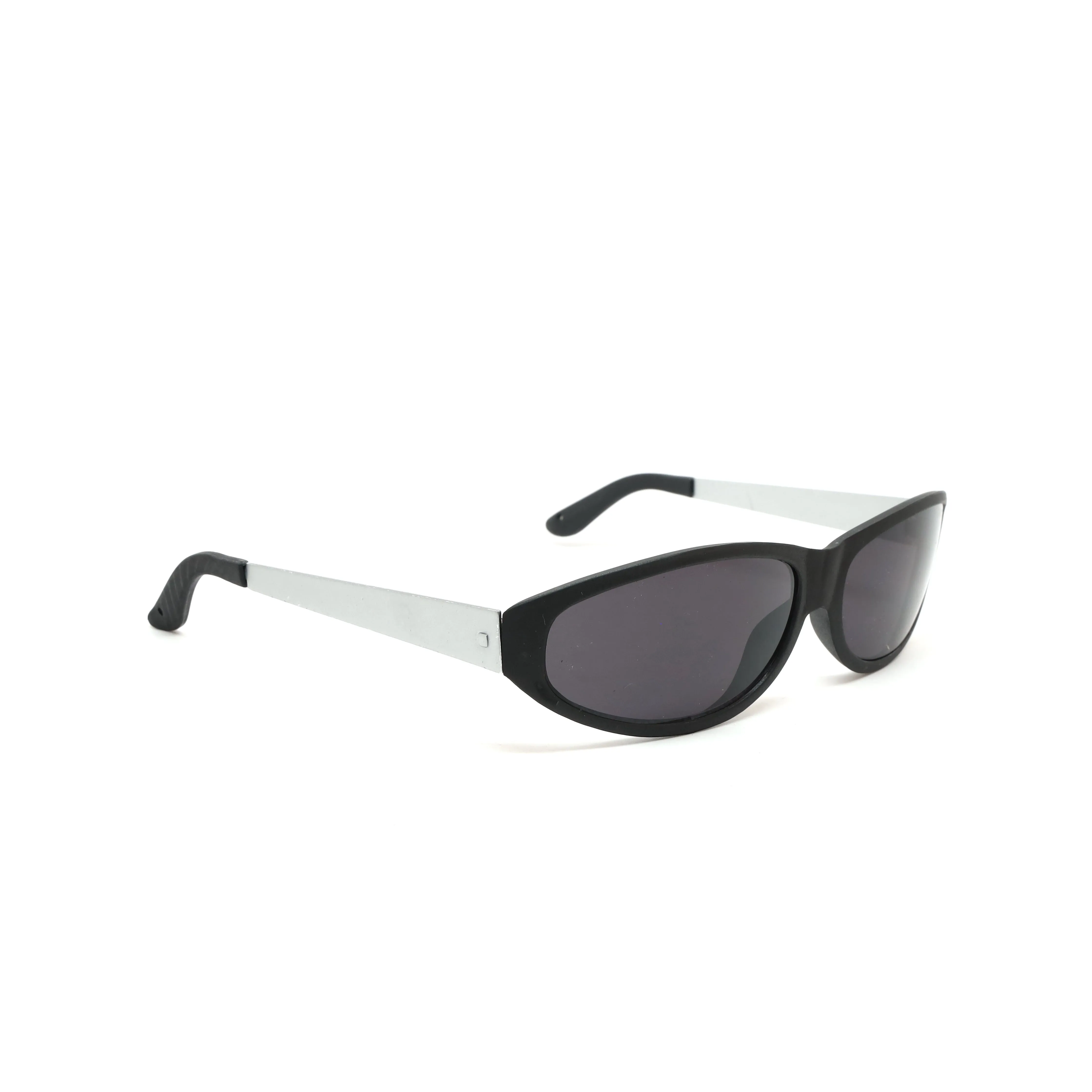 Concept 3 Dual Metal 2000s Metal Wraparound Sunglasses - Grey