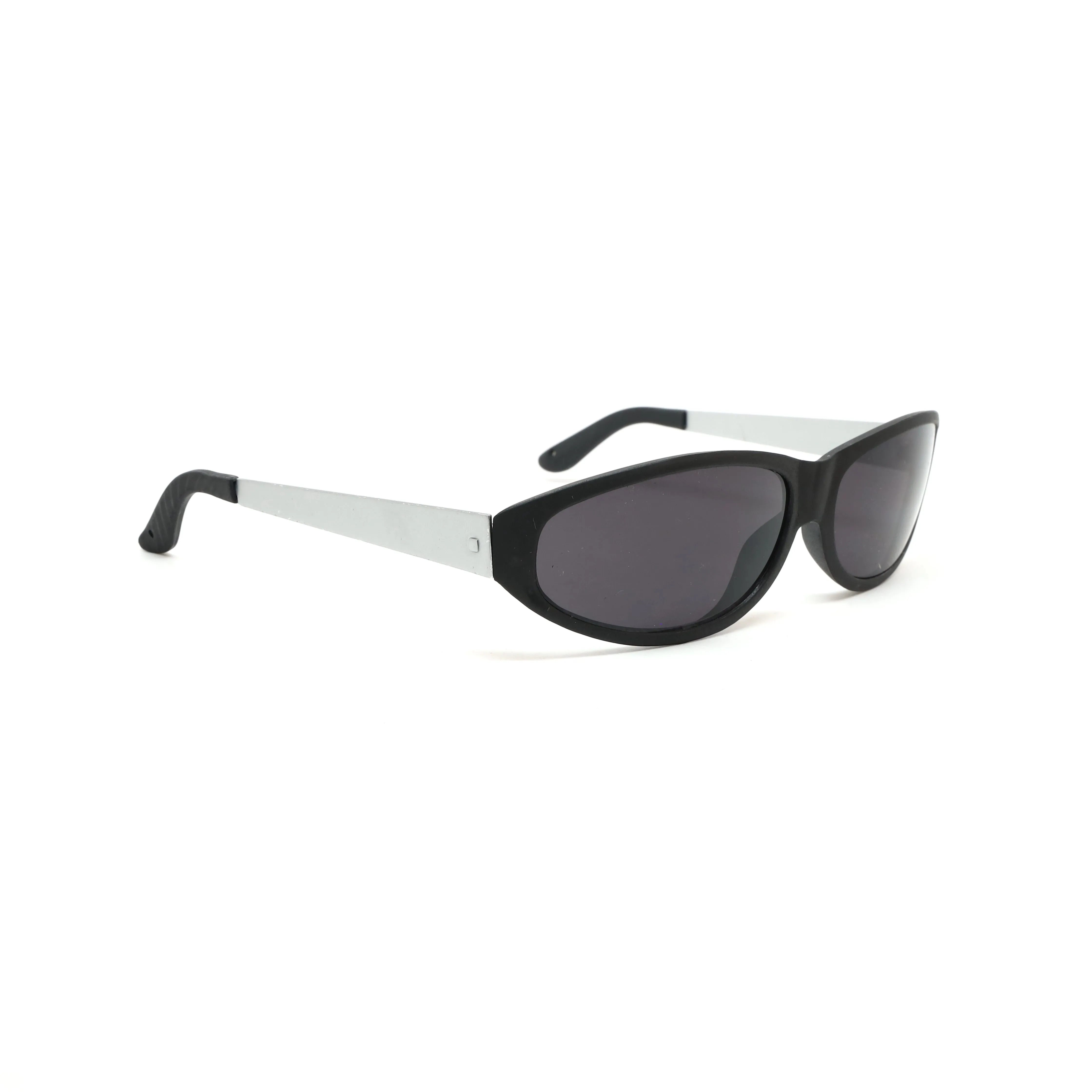 Concept 3 Dual Metal 2000s Metal Wraparound Sunglasses - Grey