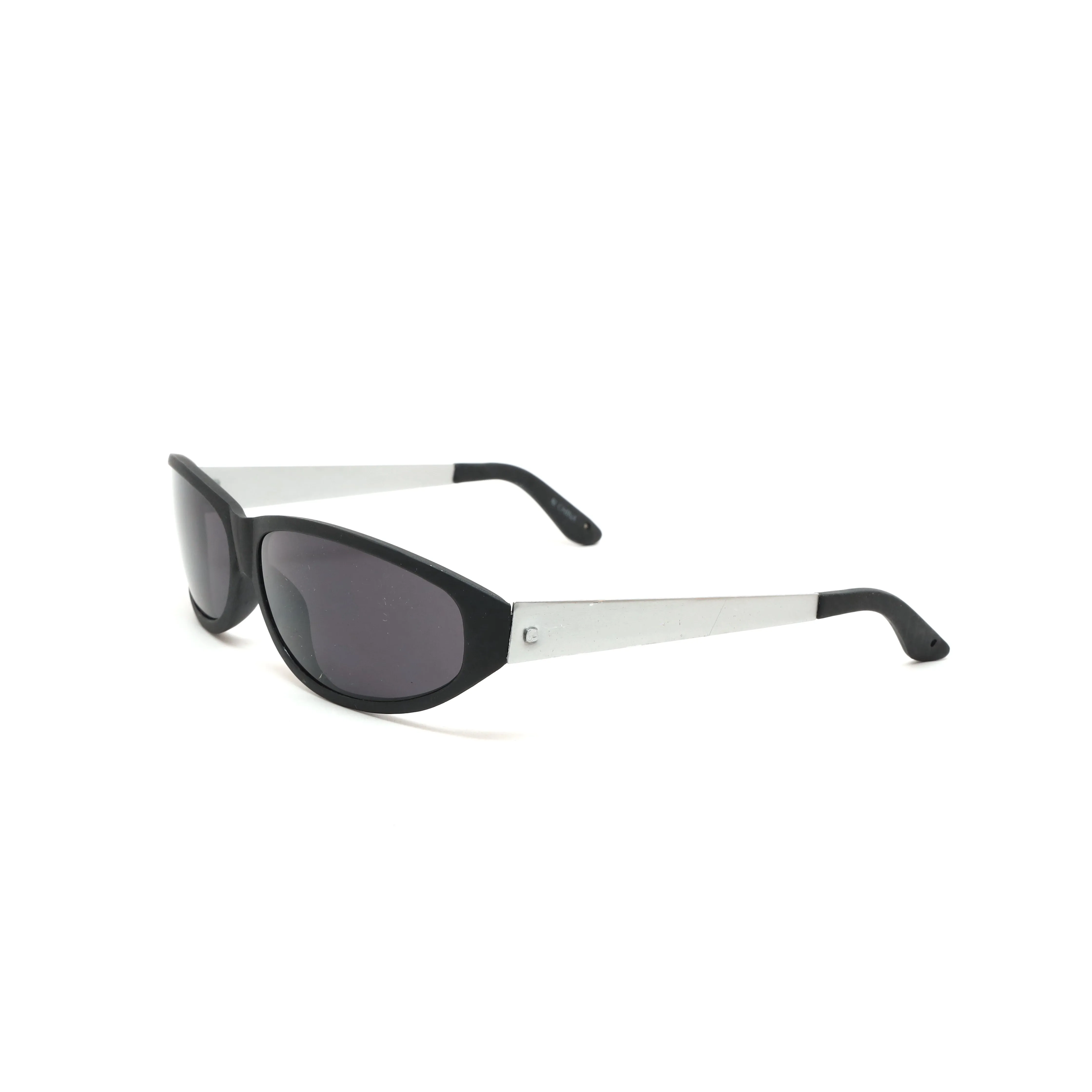 Concept 3 Dual Metal 2000s Metal Wraparound Sunglasses - Grey
