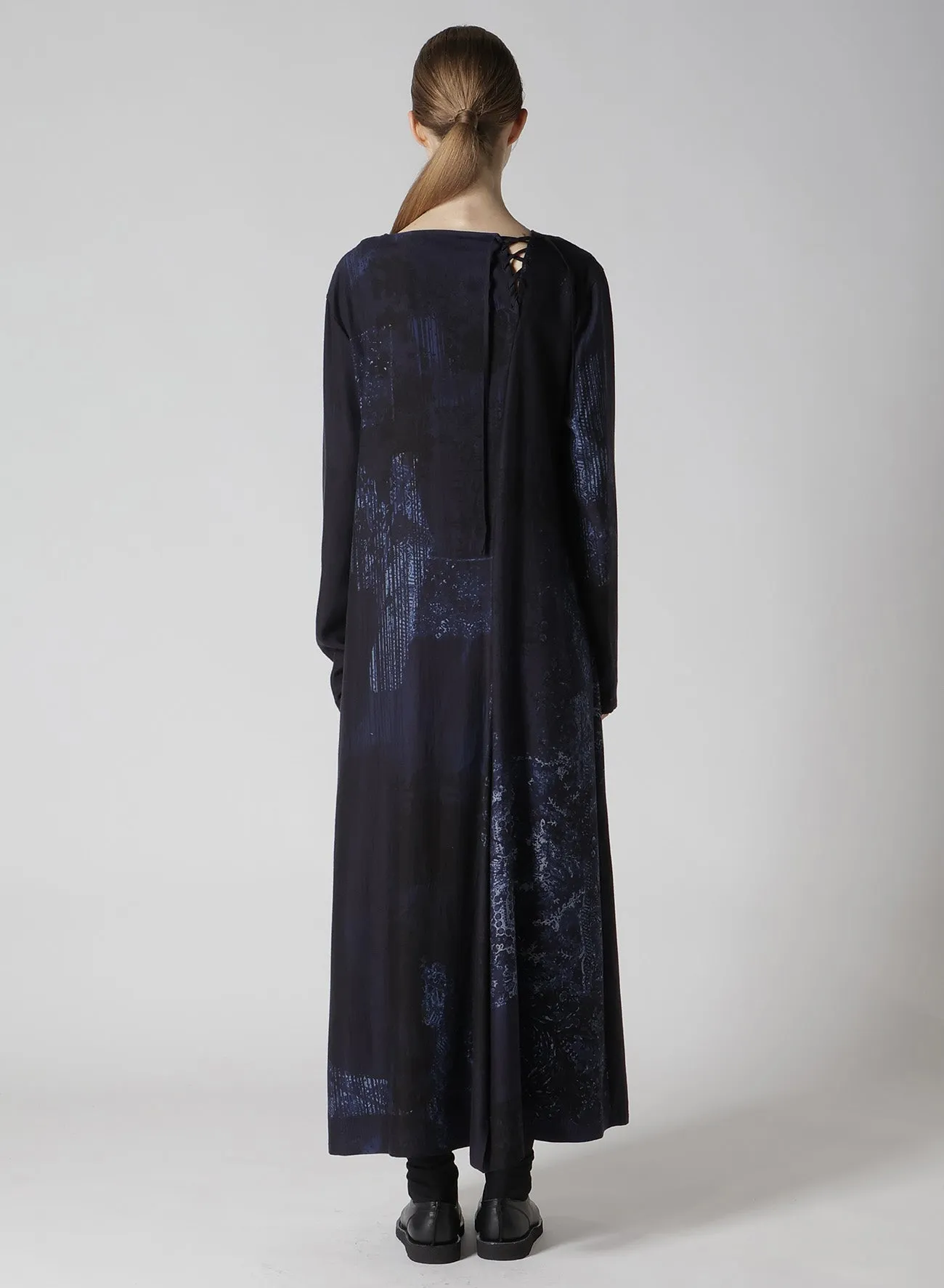 CU/ TWILL LACE DESIGN PT LACE UP DRESS