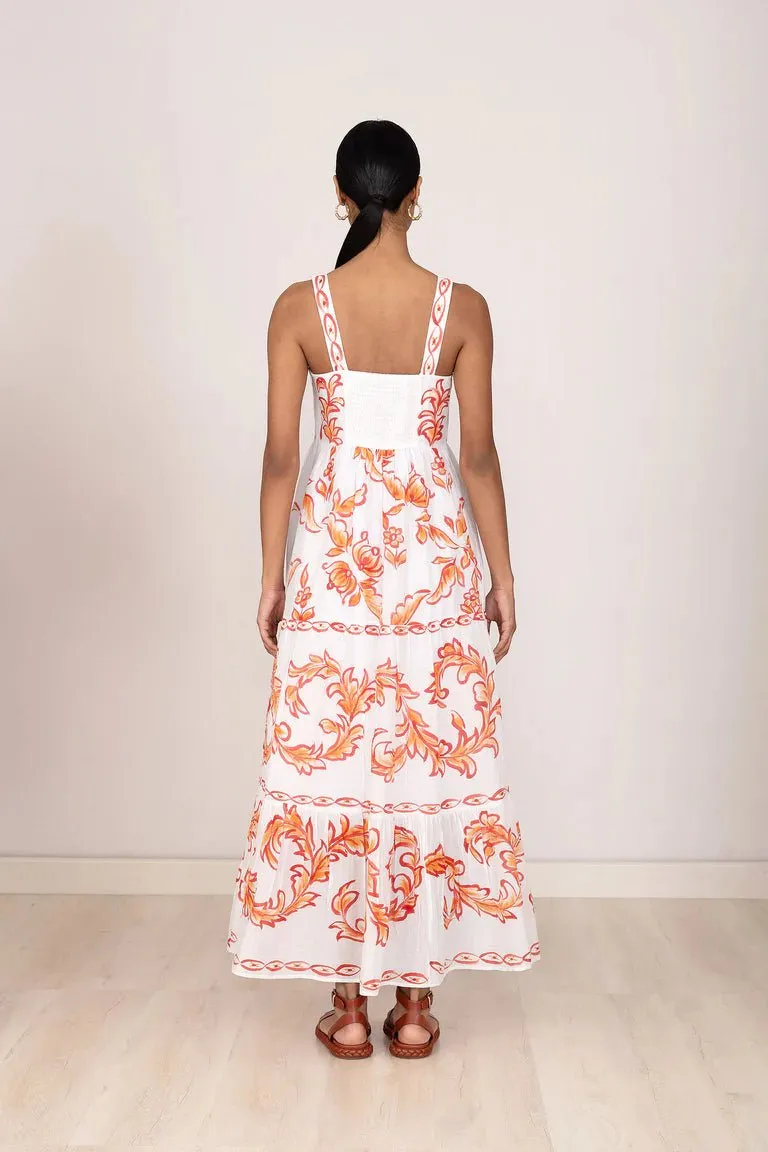 Daniella Dress in Hand Painted Cherry