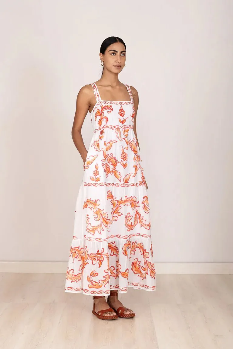 Daniella Dress in Hand Painted Cherry
