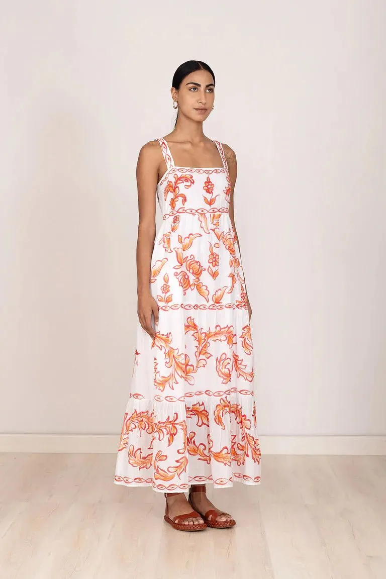 Daniella Dress in Hand Painted Cherry
