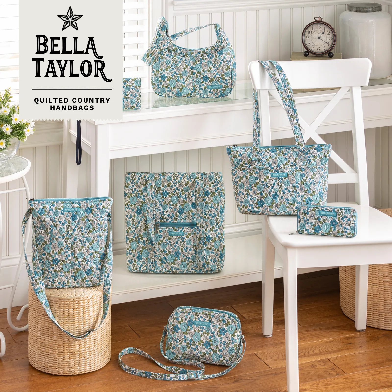 Delicate Floral Blue Mini Crossbody