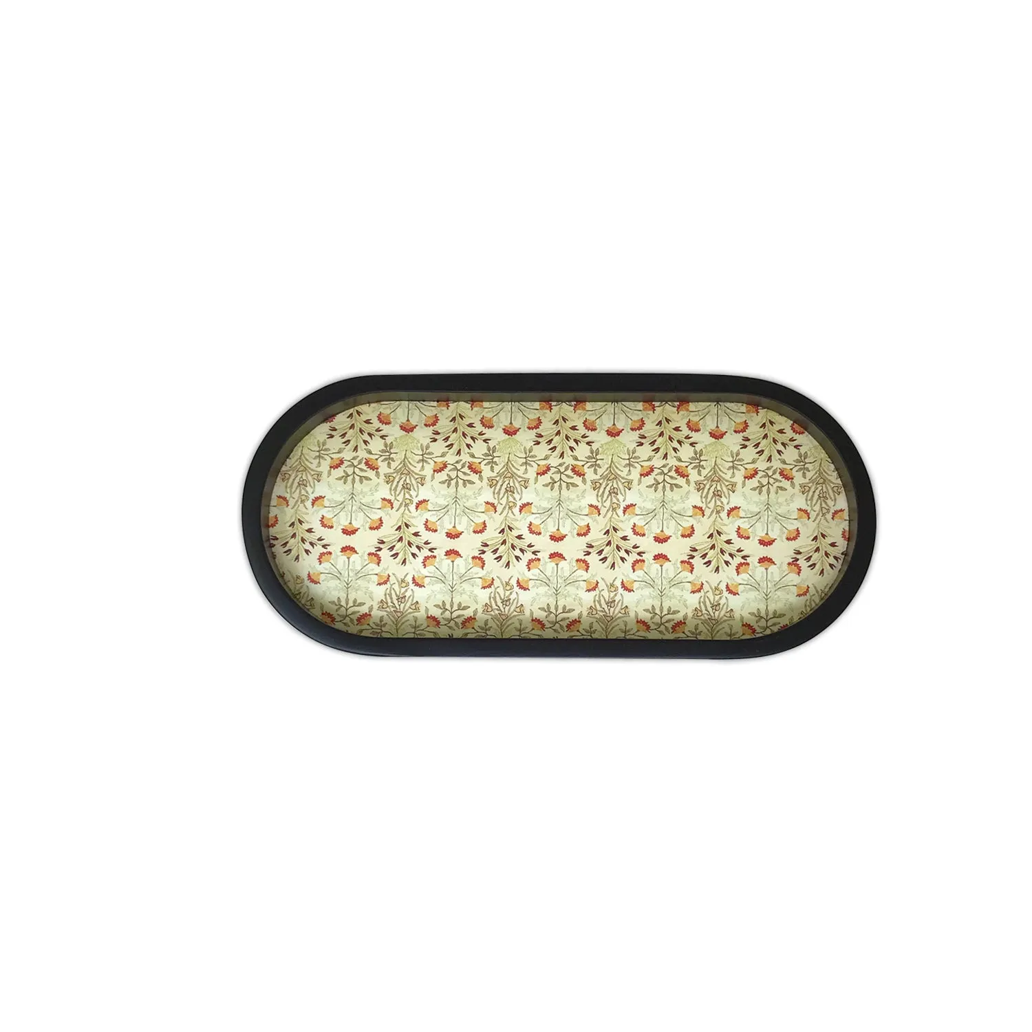 Delicate Floral Oval Small Tray