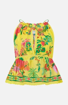 Delicate Fruit Garden Sleeveless Blouse