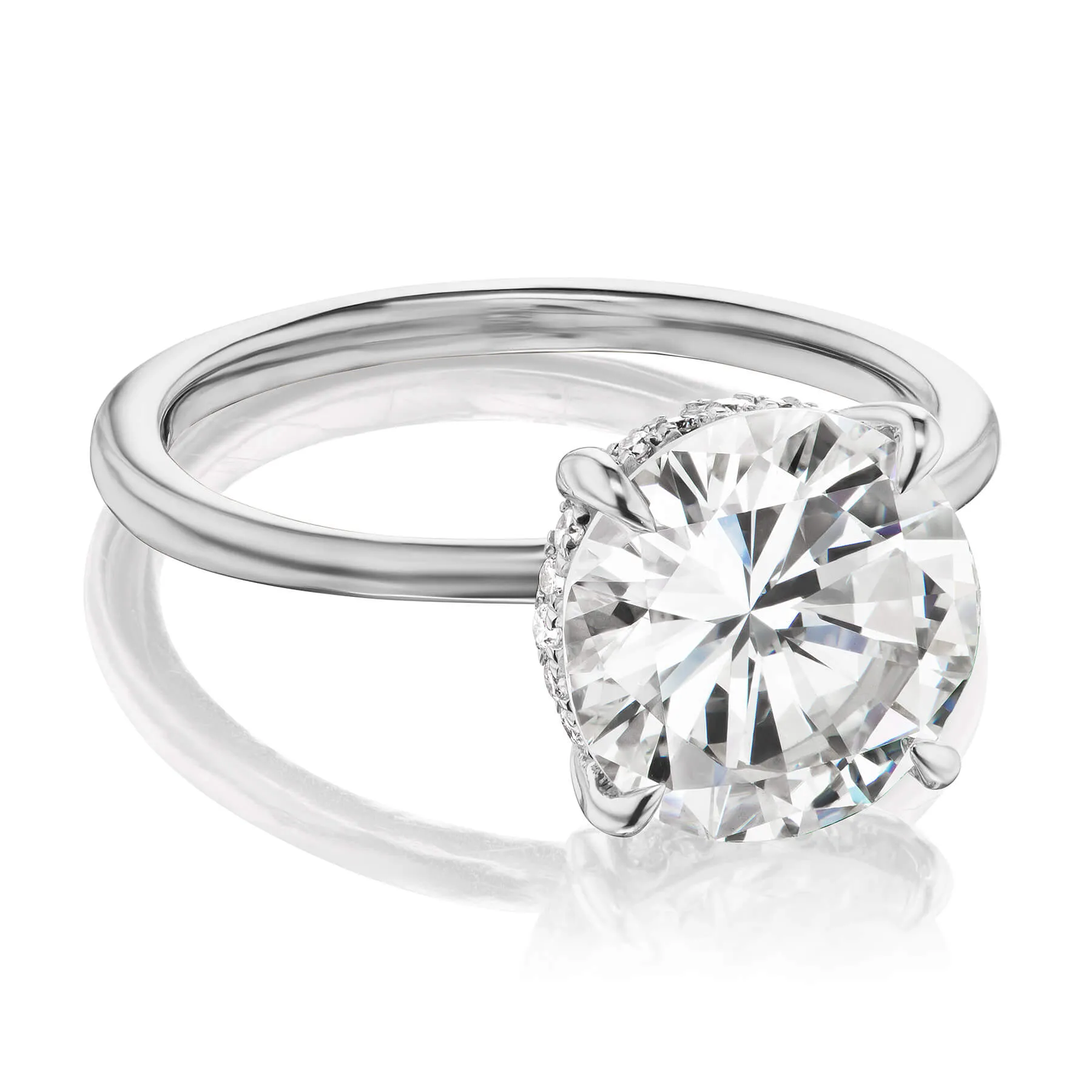 Delicate Hidden Halo Engagement Ring