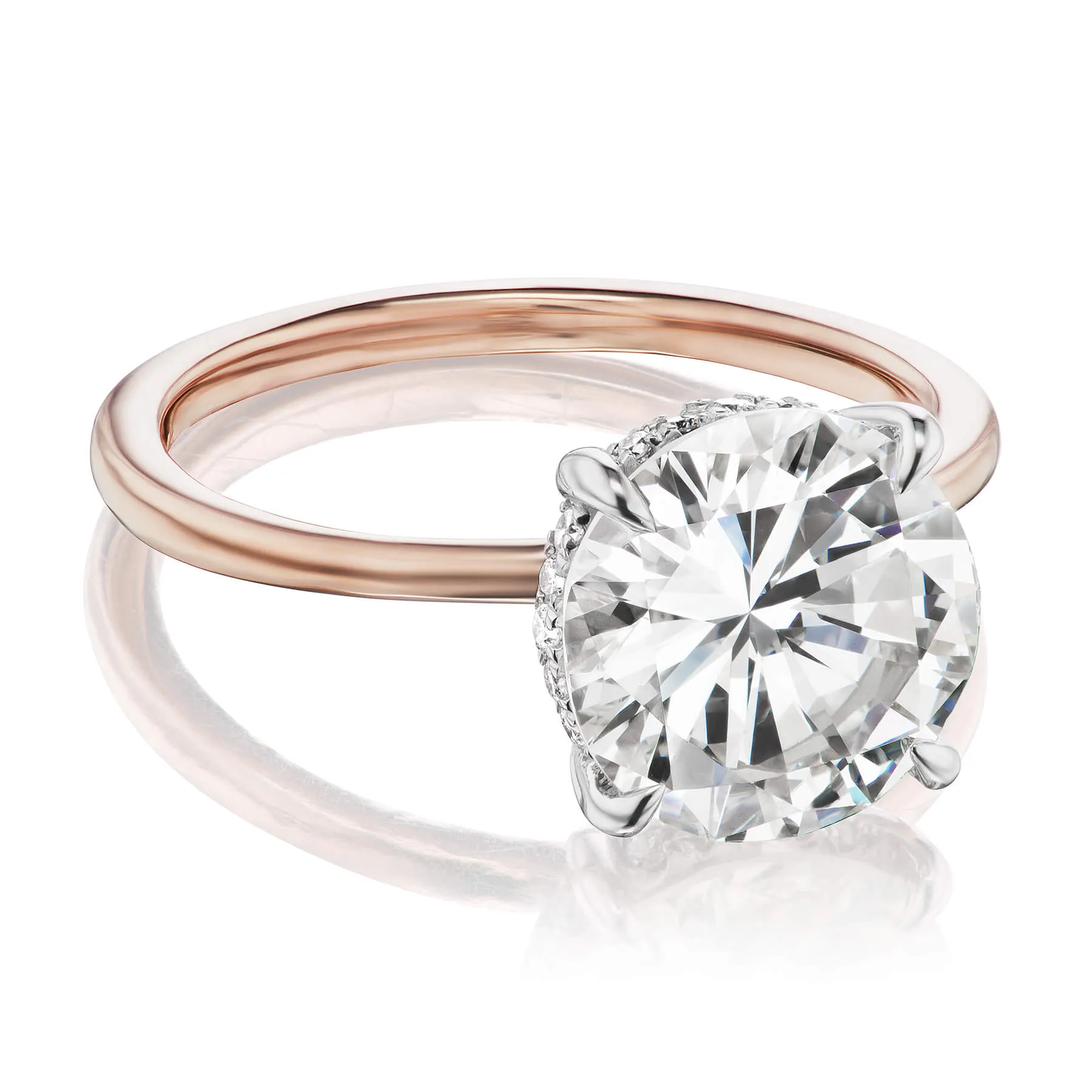 Delicate Hidden Halo Engagement Ring