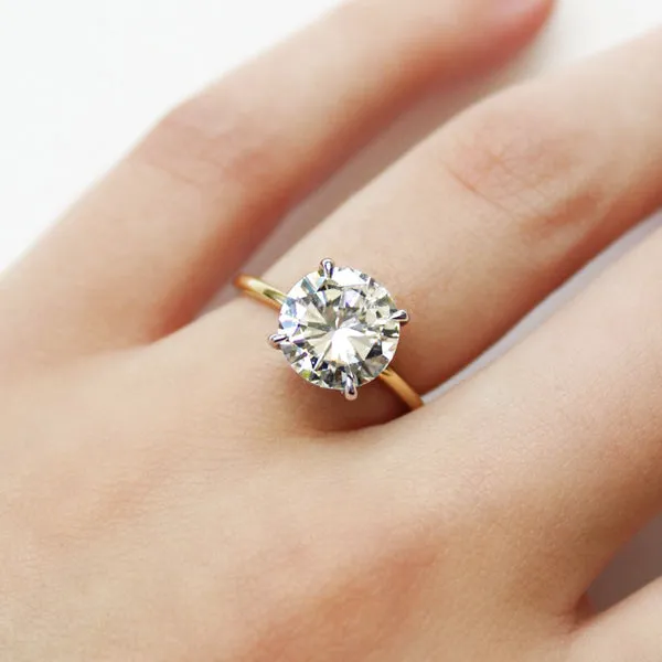 Delicate Hidden Halo Engagement Ring