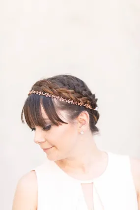 Delicate Metal Rose Hair Vine
