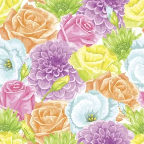 Delicate Packed Flowers Fabric