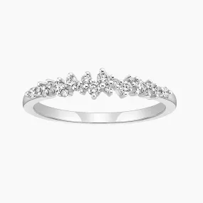 Delicate Stackable Cluster Wedding Rings for Women