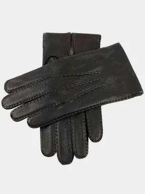 Dents - Black Hand-sewn Three-Point Cashmere-Lined Deerskin Gloves