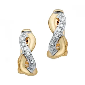 Diamond Crossover Hoop Earrings