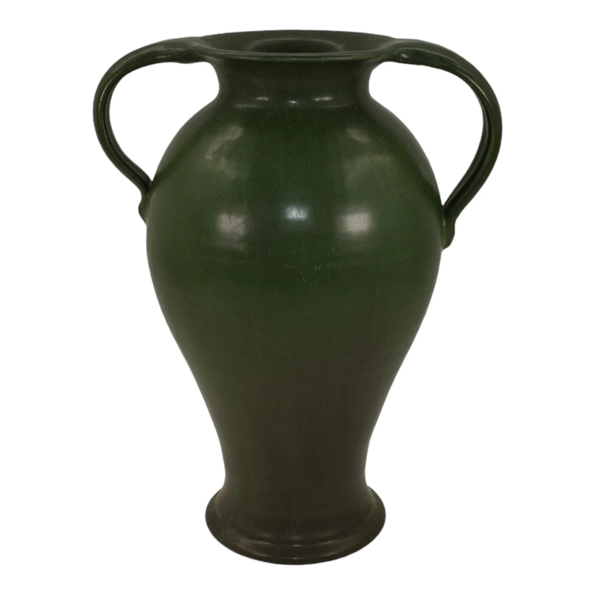 Ephraim Faience 2011 Hand Made Pottery Green Graceful Poppy Ceramic Vase E19