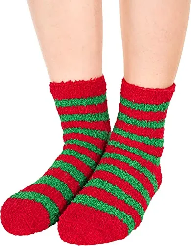Funny Fuzzy Socks for Women Girls, Fluffy Slipper Socks, Colorful Indoors Socks, Novelty Christmas Gifts for Her, Best Secret Santa Gifts, Xmas Gifts