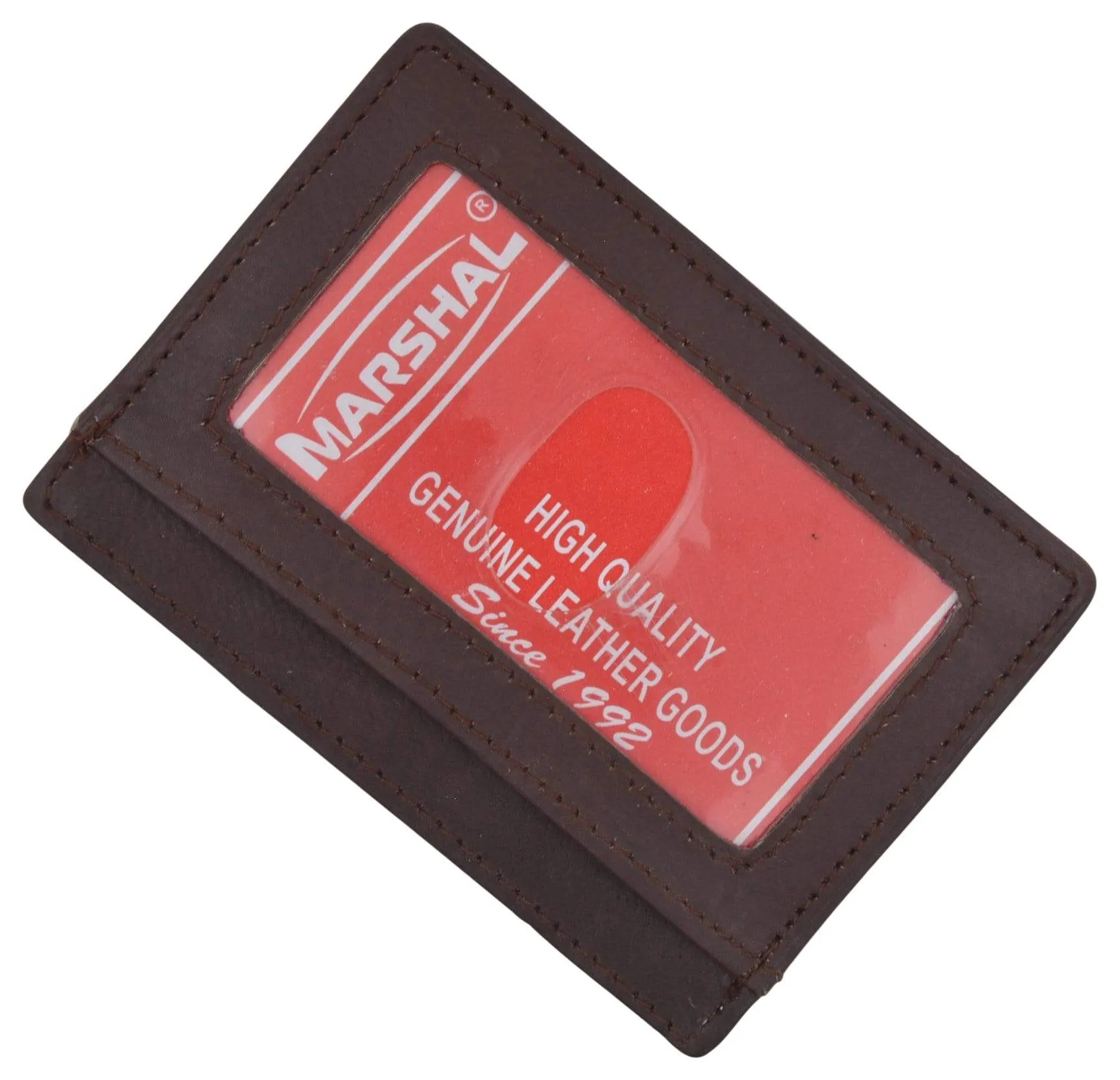 Genuine Leather Slim Credit Card Holder Money Clip Wallet
