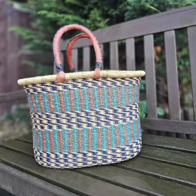 Ghana Straw Basket - Bolga Oval Basket - Abeba