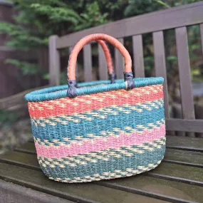 Ghana Straw Basket - Bolga Oval Basket - Thema