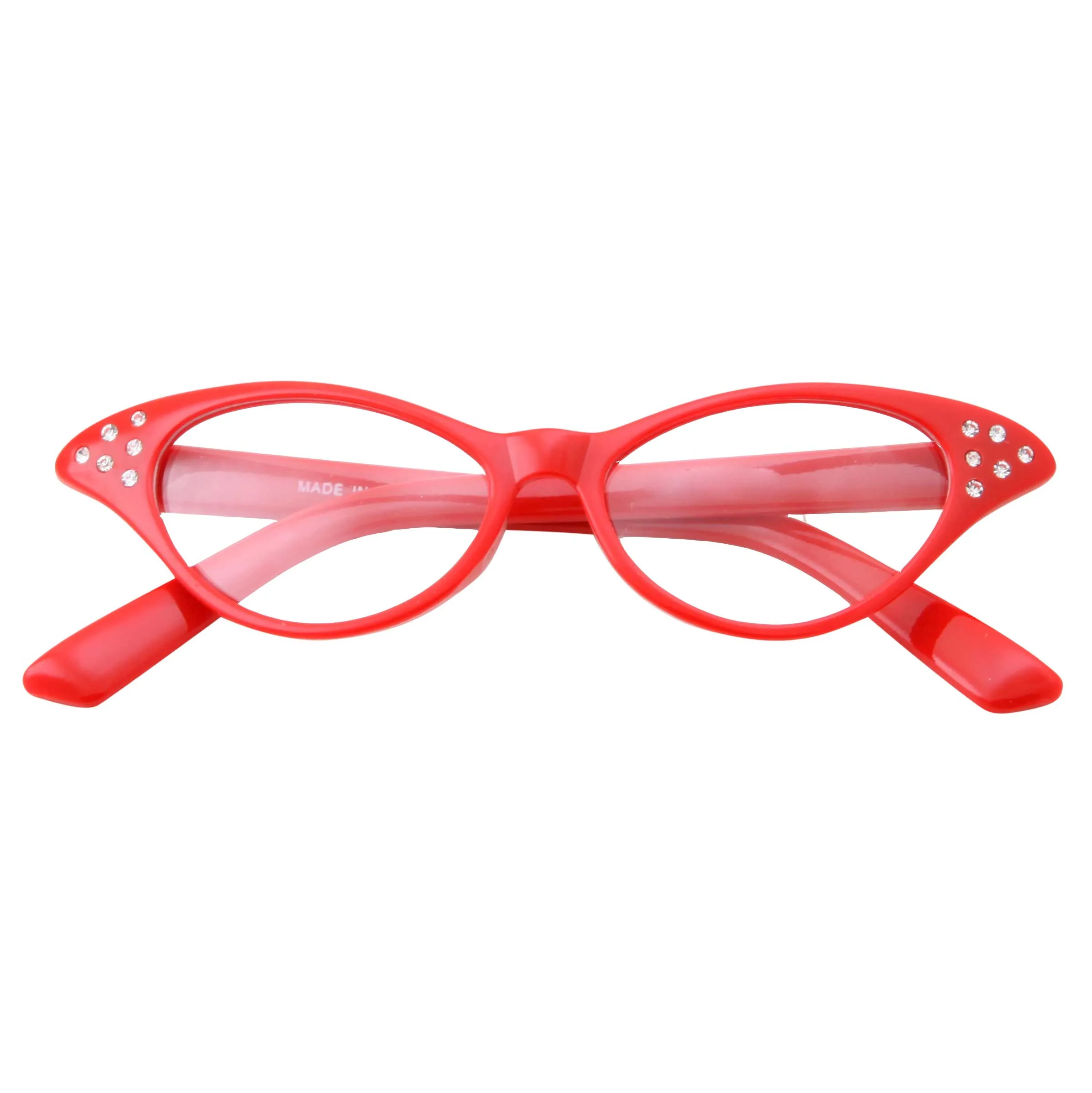 grinderPUNCH 50's Kids Nerd Cat Eye Glasses Girls Costume Children's (Age 3-12)