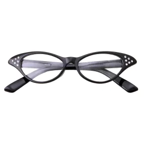 grinderPUNCH 50's Kids Nerd Cat Eye Glasses Girls Costume Children's (Age 3-12)