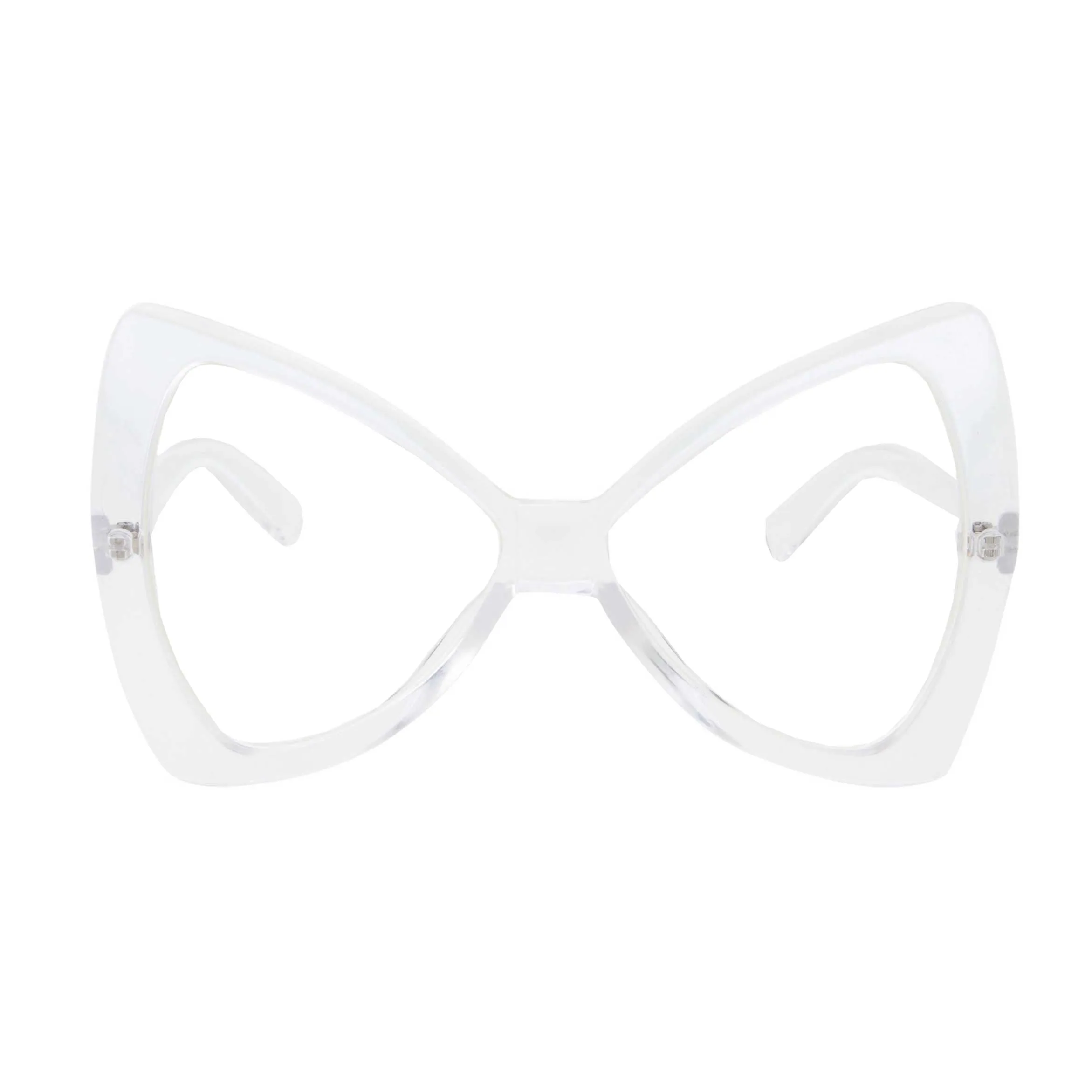 grinderPUNCH Oversized Retro Bow Tie Cat Eye Clear Glasses