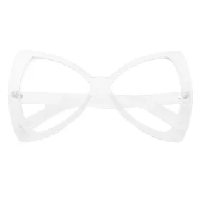 grinderPUNCH Oversized Retro Bow Tie Cat Eye Clear Glasses
