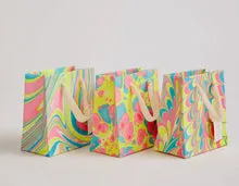 Hand Marbled Gift Bag - Neon